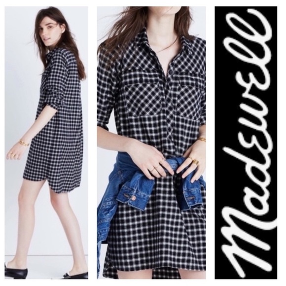 - Madewell Daywalk Shirt Dress in Hilldale Plaid - Picture 1 of 10